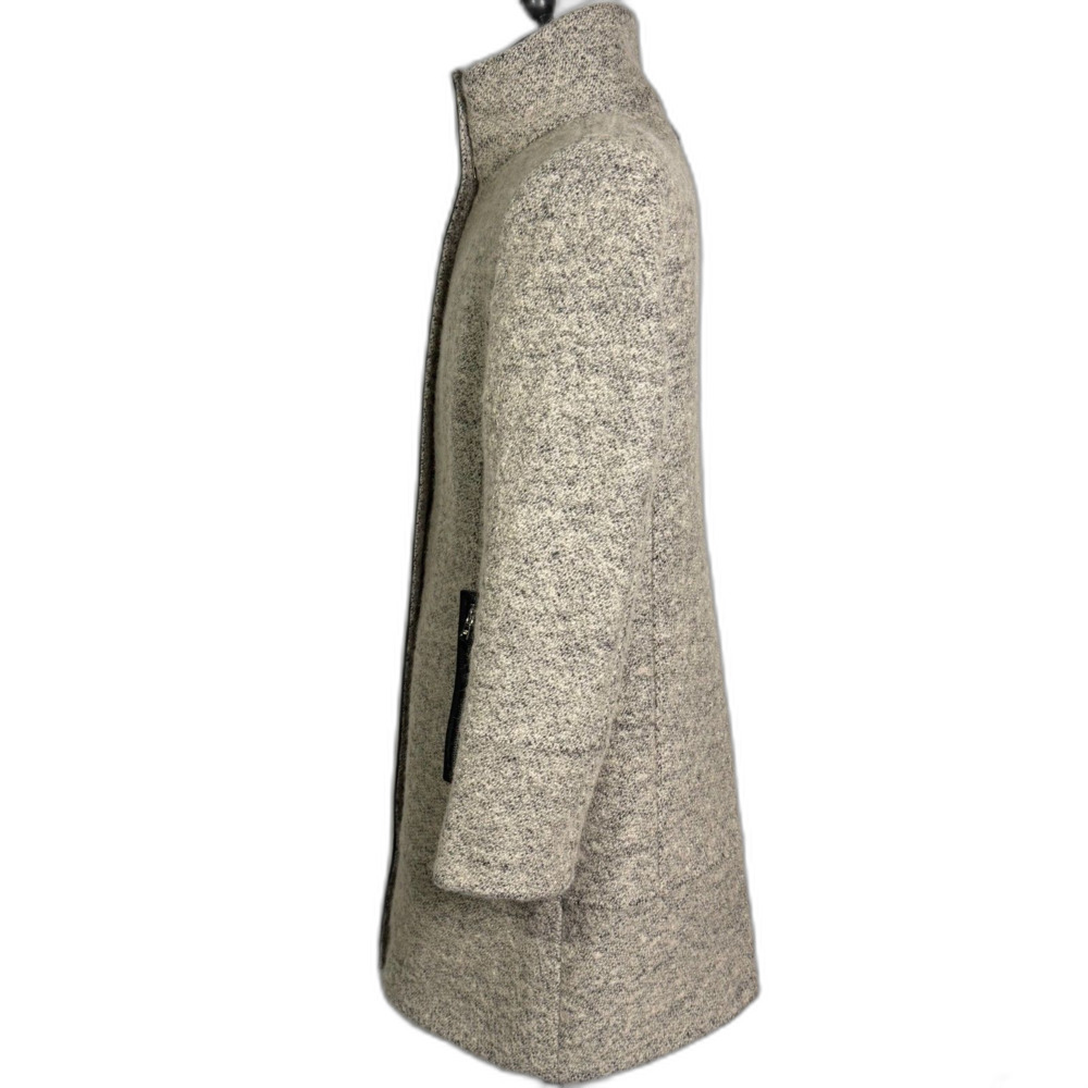 Calvin Klein Women's Wool Blend Long Boucle Coat Sz XL, Tan/Brown, Zips, Pockets - Picture 8 of 16